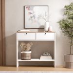 Κονσόλα ArteLibre FENRIR Λευκό/Φυσικό Μοριοσανίδα 90x32x81.8cm