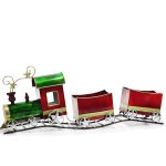 Χριστουγεννιάτικο Διακοσμητικό Τρενάκι Κόκκινο/Πράσινο 65x17x33cm