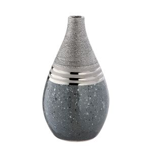 Βάζο ArteLibre Ασημί/Γκρι Κεραμικό 12.5x12.5x23cm