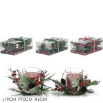 Χριστουγεννιάτικο Σετ Κεριά 6.5cm 2Τμχ Σε 3 Σχέδια