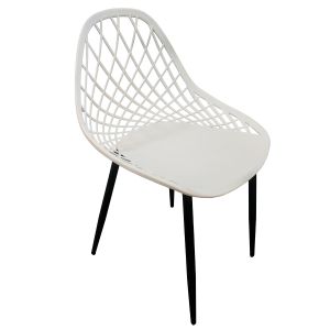 Καρέκλα Κήπου ArteLibre ARIELA Λευκό/Μαύρο PP/Μέταλλο 51.5x54x82cm