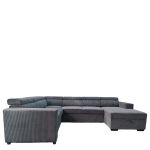 Καναπές Γωνιακός ArteLibre AVELON Γκρι Σκούρο Ύφασμα/Ξύλο 249x312x82cm