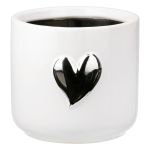 Planter Heart Motif Κεραμικό Λευκό D8X9Cm D8X9Cm