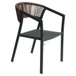 Πολυθρόνα Κήπου ArteLibre FIJI Ανθρακί/Φυσικό Αλουμίνιο/Rattan 56x60x78cm