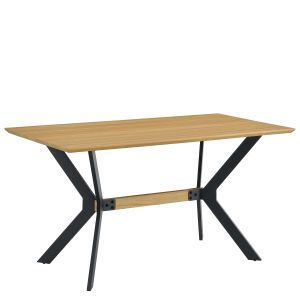 Τραπέζι Τραπεζαρίας ArteLibre ELDRIDGE Sonoma/Μαύρο Μέταλλο/Μοριοσανίδα 120x60x74cm