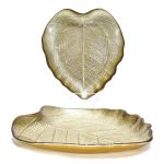 Χριστουγεννιάτικο Διακοσμητικό Πιάτο Φύλλο Χρυσό 19cm