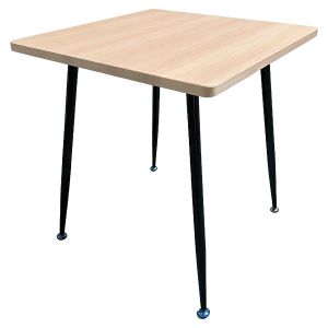 Τραπέζι Τραπεζαρίας ArteLibre TIMBERON Φυσικό/Μαύρο MDF/Μέταλλο 70x70x75cm