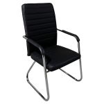 Καρέκλα Επισκέπτη ArteLibre AERIX Μαύρο/Ασημί PU/Μέταλλο 54x60x96cm