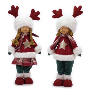 Χριστουγεννιάτικο Παιδί Με Καπέλο Ταράνδου 55cm Σε 2 Σχέδια