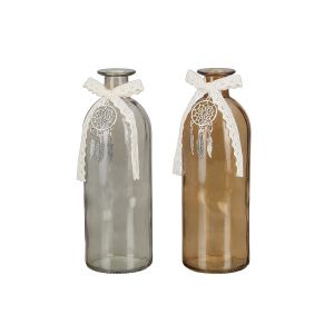 Βάζο ArteLibre Μπουκάλι Γυαλί 7x20.5cm Σε 2 Χρώματα