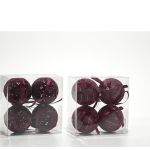 Χριστουγεννιάτικη Μπάλα Μπορντό 10cm 4Τμχ Σε 2 Σχέδια