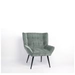 Πολυθρόνα ArteLibre TIVA Πράσινο Ύφασμα Σενίλ/Μέταλλο 84x78x77cm