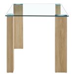 Τραπέζι Τραπεζαρίας ArteLibre ASHMOOR Φυσικό Γυαλί/Ξύλο 140x80x75cm