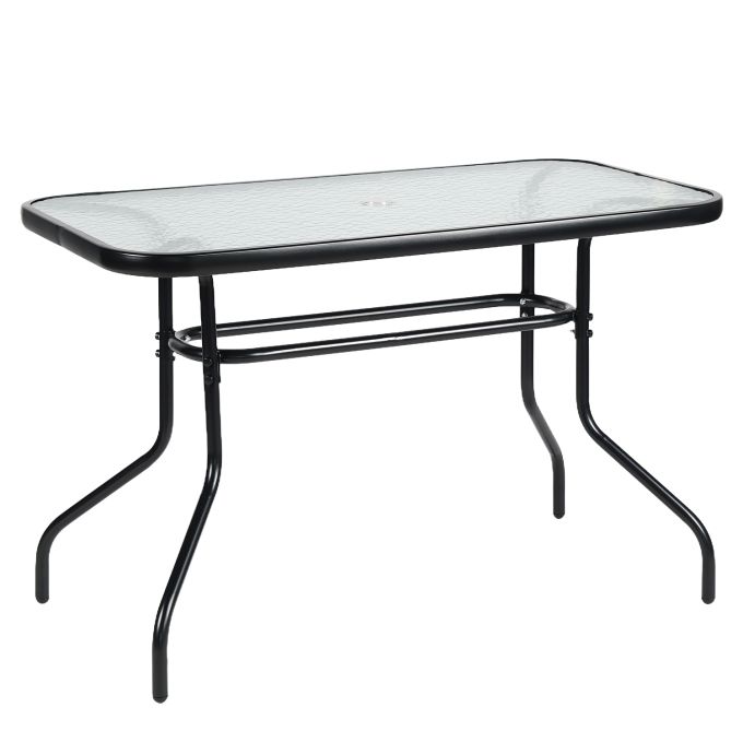 Τραπέζι Κήπου ArteLibre VULCAN Μαύρο Μέταλλο/Γυαλί 110x60x70cm