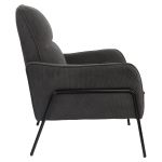 Πολυθρόνα ArteLibre ELAN Γκρι Σκούρο Ύφασμα Κοτλέ/Μέταλλο 94x77x82cm