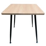 Τραπέζι Τραπεζαρίας ArteLibre TIMBERON Φυσικό/Μαύρο MDF/Μέταλλο 70x70x75cm