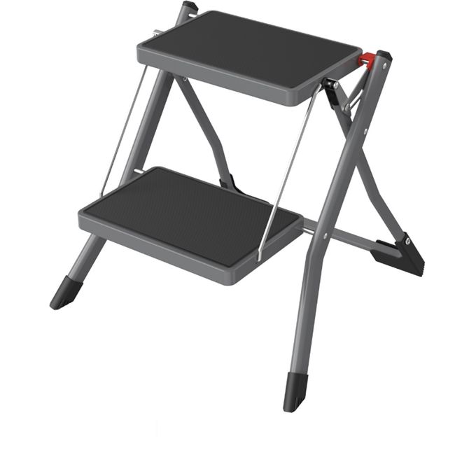 Σκαμπό Διπλής Σκάλας Γκρι Ατσάλινο 49.5x48.5x44.5cm
