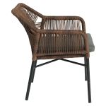 Πολυθρόνα Κήπου ArteLibre MAURITIUS Μαύρο/Φυσικό Αλουμίνιο/Rattan 57x65x84cm