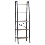 Ραφιέρα ArteLibre TARNOX Με 5 Ράφια Δρυς/Μαύρο MDF/Μέταλλο 56x37.8x172.2cm