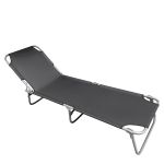 Ξαπλώστρα Παραλίας ArteLibre BRINA Γκρι/Ασημί Αλουμίνιο/Textilene 190x59x26cm