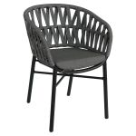 Πολυθρόνα Κήπου ArteLibre LANGKAWI Μαύρο/Ανθρακί Αλουμίνιο/Rattan 57x56x78cm