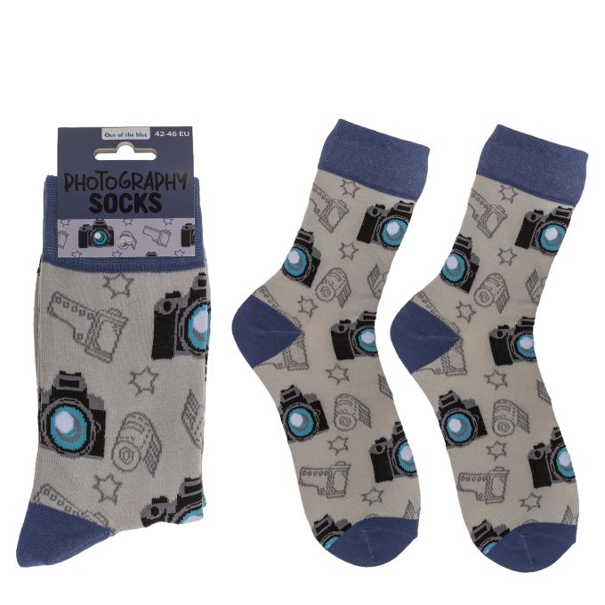 Κάλτσες Φωτογραφική Μηχανή Λευκό/Μπλε 70% Βαμβάκι/25% Polyester/5% Ελαστάνη Μέγεθος 42-46