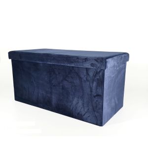 Πουφ βελούδο μπλε 76x38x38cm