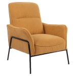Πολυθρόνα ArteLibre ELAN Πορτοκαλί Ύφασμα Κοτλέ/Μέταλλο 94x77x82cm