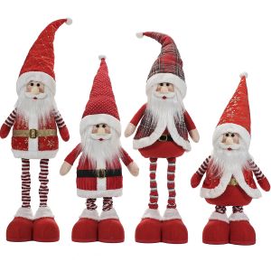 Χριστουγεννιάτικος Άγιος Βασίλης Επεκτεινόμενος 65-80cm Κόκκινο/Λευκό Σε 4 Σχέδια
