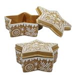 Χριστουγεννιάτικο Κουτί Αποθήκευσης Αστέρι Με Σχέδιο Gingerbread 21cm