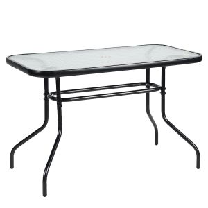 Τραπέζι Κήπου ArteLibre VULCAN Μαύρο Μέταλλο/Γυαλί 110x60x70cm