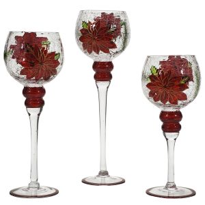 Χριστουγεννιάτικο Σετ Κηροπήγια Με Αστέρια 30/35/40cm