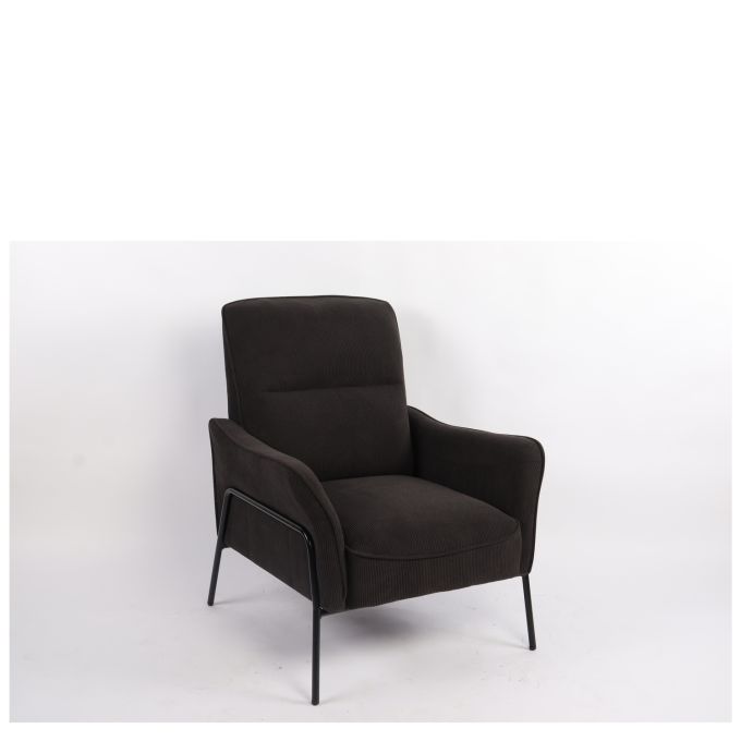 Πολυθρόνα ArteLibre ELAN Μαύρο Ύφασμα Κοτλέ/Μέταλλο 94x77x82cm