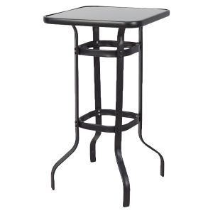 Τραπέζι Κήπου ArteLibre LYRA Μαύρο Μέταλλο/Γυαλί 70x70x100cm