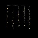 120 LED Κουρτίνα Εξωτερικού Χώρου Θερμό Λευκό Φως Διάφανο Καλώδιο 1x3m