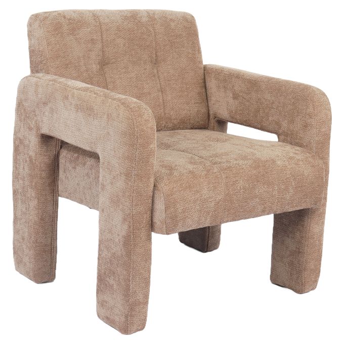 Πολυθρόνα ArteLibre VELORA Μπεζ Ύφασμα/Ξύλο 75x68x69cm