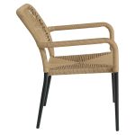 Πολυθρόνα Κήπου ArteLibre TINKISSO Μαύρο/Φυσικό Αλουμίνιο/Rattan 57x63x82cm