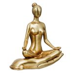 Figure Yoga Motif Συνθετική Ρητίνη Χρυσού Χρυσού Ποικιλία 3 φορές 16X8X21Cm 16X8X21Cm