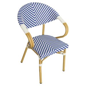 Πολυθρόνα Κήπου ArteLibre BIMINI Μπλε/Λευκό/Φυσικό Αλουμίνιο/Textilene 56x55x82cm