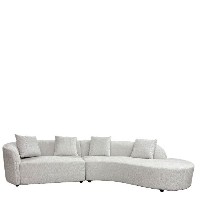 Καναπές MONTARO ArteLibre Γκρι Ανοιχτό Ύφασμα 140x105x65cm/206x124x68cm