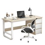 Γραφείο ArteLibre MERGELLUS Sonoma/Λευκό MDF/Μέταλλο 120x50x74cm