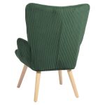 Πολυθρόνα ArteLibre LIRA Πράσινο Ύφασμα Κοτλέ/Ξύλο 94.5x64x70.5cm
