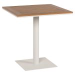 Τραπέζι Κήπου ArteLibre NAMIBIA Λευκό/Καρυδί Αλουμίνιο/Polywood 60x60x72cm