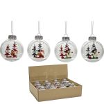 Χριστουγεννιάτικη Μπάλα 80mm Σε 4 Σχέδια