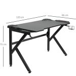 Γραφείο Gaming ArteLibre BERU Μαύρο Ξύλο/Μέταλλο 120x65x75cm