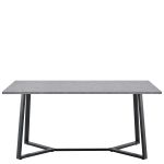 Τραπέζι Τραπεζαρίας ArteLibre DUNSMERE Γκρι Μάρμαρο/Μαύρο Μέταλλο/Μοριοσανίδα 160x90x75cm