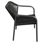 Πολυθρόνα Κήπου ArteLibre MOOREA Ανθρακί Αλουμίνιο/Rattan 58x56x79cm