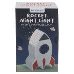 Λάμπα Νυχτός Πύραυλος Με Προτζέκτορα Αστεριών Μπαταρίας Πλαστικό 15cm