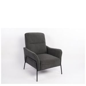 Πολυθρόνα ArteLibre ELAN Γκρι Σκούρο Ύφασμα Κοτλέ/Μέταλλο 94x77x82cm