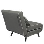 Κρεβάτι Ράντζο ArteLibre CALISTA Γκρι/Γκρι Ανοιχτό Ύφασμα/Ξύλο/Μέταλλο 78x200x28cm